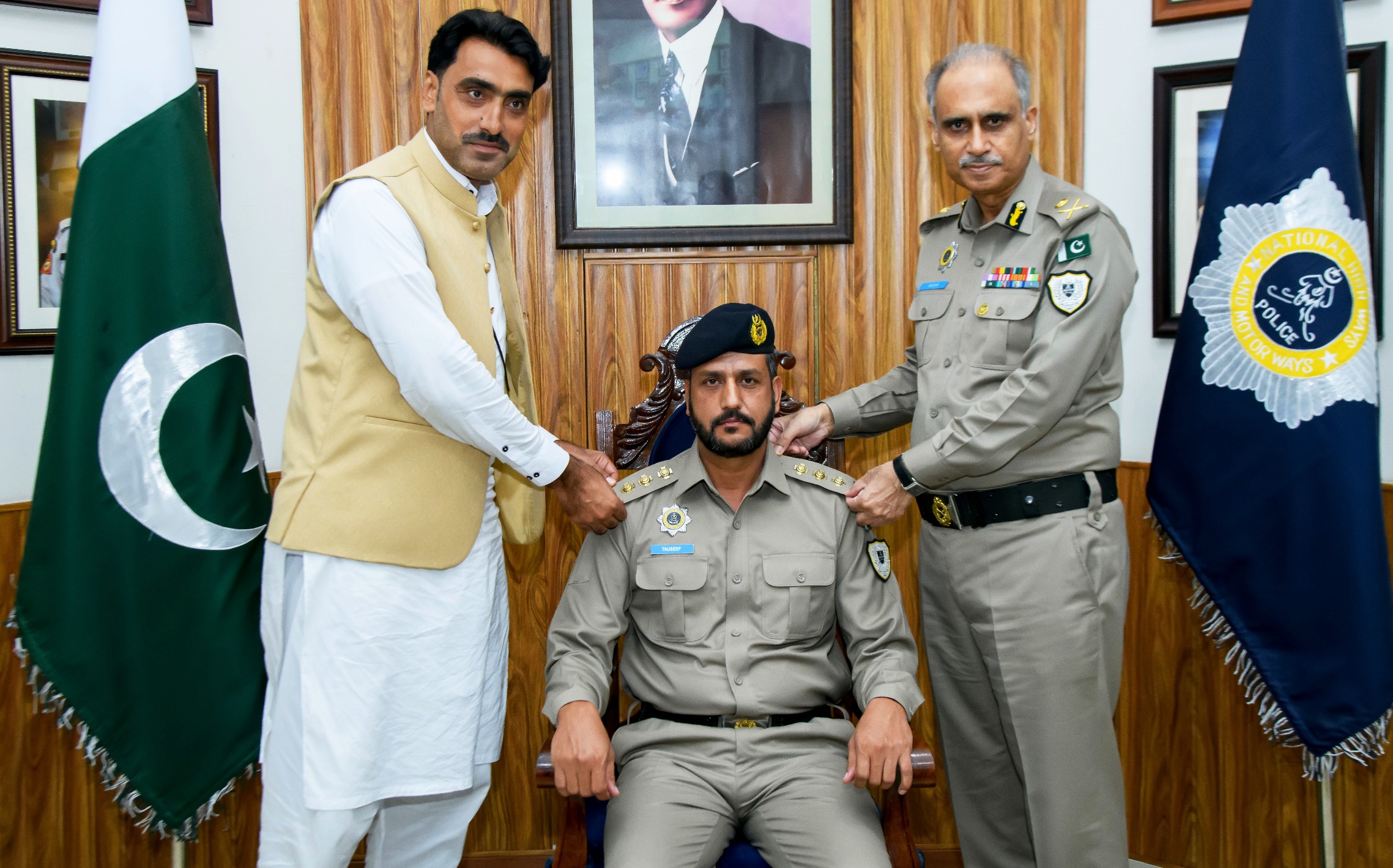 CEREMONY TO PIN BADGES ON INSPECTORS WAS HELD AT THE NHMP CENTRAL POLICE OFFICE.